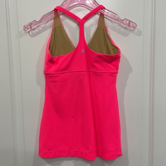 Lululemon Ruched Racerback Tank Neon Coral/Pink - Picture 2 of 8